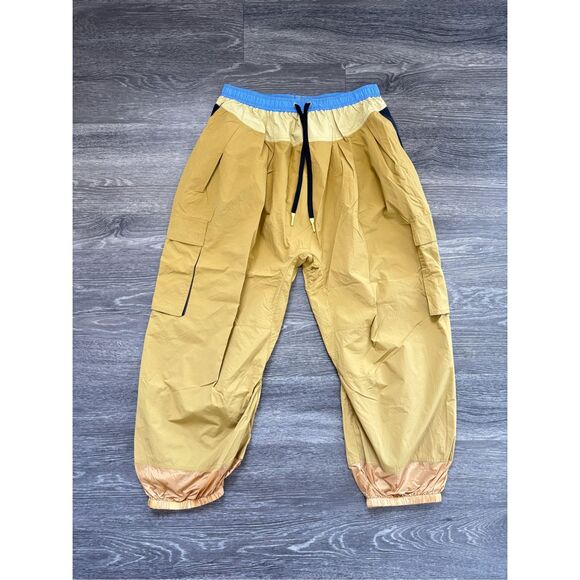 NWOT Free People Movement Spring Forward Mustard Yellow & Blue Pants Size Medium - Picture 2 of 6